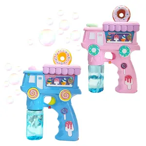 Pistolet à bulles de glace avec lumière et musique, chariot à dessert jouets à bulles pour enfants