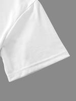 T-shirt à manches courtes pour femmes |   Haut décontracté à col rond, confortable et respirant, à la mode estivale, avec motif d'alphabet