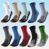 Chaussettes de sport pour hommes, de basketball, avec séparation gauche-droite, coussin épais, en tissu éponge, respirantes, anti-ampoules, pour la course et la gym
