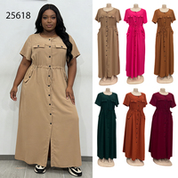 Nouvelle Robe Décontractée d'Été Vintage pour Femme à Manches Courtes avec Poche – Vente en Gros