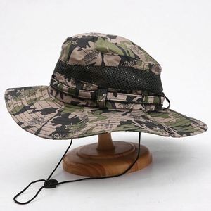 Chapeau de pêcheur pour la montagne, le camping et les activités de plein air, en coton, à large bord, camouflage, protection solaire, chapeau seau - Product Image 3
