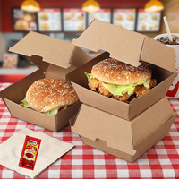 Usine En Gros Hamburger Boîte Jetable À Emporter Ondulé Burger Snack Emballage Boîtes De Papier Avec Logo