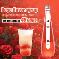 Ingrédients liquides de sirop aromatisé à la rose rouge de 750ml pour café, cocktail, smoothie, soda, lait, thé, utilisation dans une bouteille