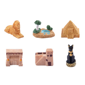Set de Adornos de Resina de Paisajes del Antiguo Egipto en Miniatura: Pirámide, Esfinge, Oasis, Estatua de Gato, Modelo Decorativo Artesanal - Product Image 1