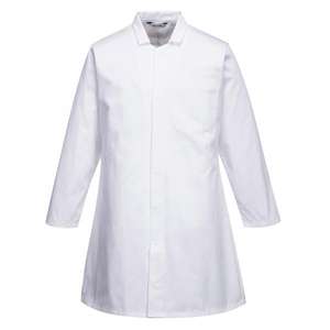 PORTWEST - 2202WHR4XL Abrigo de comida de hombre blanco con un bolsillo-EAN 5036108256235 CHEFS AND FOOD INDUSTRY WORKWEAR - Product Image 1