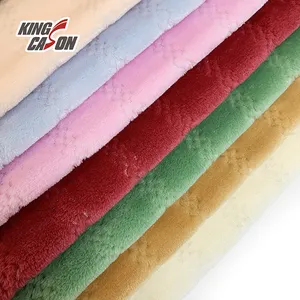 किंगकासन चीन फैक्ट्री 100% पॉली टू साइड ब्रश सॉलिड डाइंग जैक्वार्ड फलालैन ऊनी कपड़ा कंबल पजामा परिधान तकिया के लिए