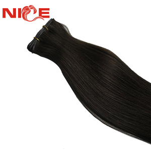 Invisible Genius Weft Russian Real Human Hand Tied Weft Hair 100% sin procesar cutícula alineada Genius Weft Extension - Product Image 4