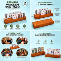 Porte-cartes pour jeux de cartes, support de jeu de cartes en bois, porte-cartes pour enfants, porte-cartes Canasta pour jeux Uno et Poker