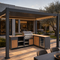 Système de cuisine BBQ modulaire en aluminium de haute qualité, adapté aux hôtels, complexes hôteliers, patios et rassemblements en plein air