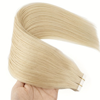 Extensions de cheveux humains vierges de haute qualité, 100% cheveux humains, double épaisseur, sans couture, extensions adhésives russes.