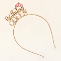 Bandeaux de princesse personnalisés avec des lettres anglaises en argent, en alliage d'argent, en métal et cristal, serre-tête de reine