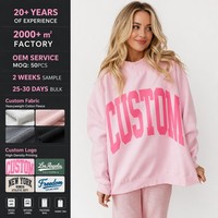 Sudadera Reversible Personalizada OEM para Mujer, Sudadera de Alta Calidad con Parche de Puntos Bordados, Cuello Alto Simulado, Sudadera Extra Grande