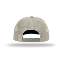 Gorra trucker personalizada de perfil bajo con parte trasera de malla heather, visera curva ajustable, gorra snapback de 5 paneles de pana