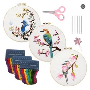 Kit de Bordado de Mariposas Personalizado XIXI, Hecho a Mano, para Principiantes, Material de Algodón, Hilo de Poliéster, Aguja de Punzonado y Punto de Cruz - Product Image 1