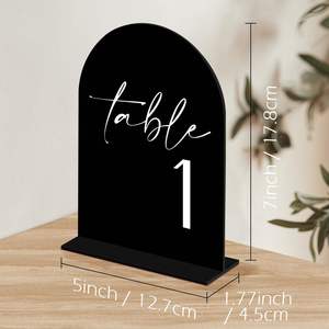 Acrylic Wedding <b>Table</b> <b>Number</b> Signs Gold Foil <b>Table</b> Cards Reception Party Banquet <b>Table</b> Decor With Stand - Product Image 3