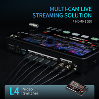 Commutateur de mélangeur vidéo multi-caméras FEELWORLD L4 10.1 "écran tactile USB3.0 commutateur vidéo hdmi à diffusion rapide