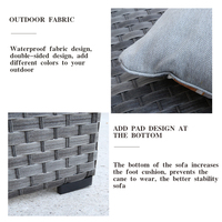 Moderne wasserdichte Halbkreis-Sofa garnitur Preiswerte Outdoor Wicker Patio Garten Rattan Möbel für Tee tisch Wohnzimmer Park