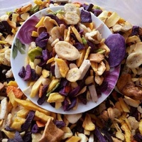 Chips de fruits mélangés frites sous vide de qualité supérieure, croustillantes, à base de jackfruit, banane, taro, patate douce, 100% naturelles, collations saines