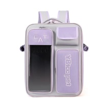 Sac à dos respirant pour chat, type capsule spatiale, grande capacité, portable, à porter à la main ou en bandoulière, pour les voyages en extérieur