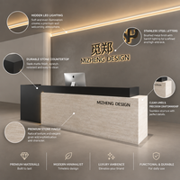 Bureau de réception minimaliste en MDF avec ensemble complet pour salon de beauté, salon de coiffure, clinique médicale, studio de yoga et usage professionnel
