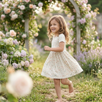 Robe décontractée pour bébé fille, manches courtes, en bambou et élasthanne, coupe évasée, collection été, offre spéciale