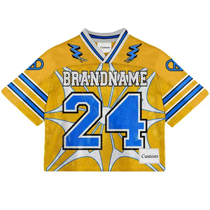 <span class=keywords><strong>2025</strong></span> Lưới Thăng Hoa In Tùy Chỉnh Chất Lượng Cao Jersey Thời Trang Dạo Phố Bóng Đá OEM Bóng Đá Áo Sơ Mi Nam Bóng Đá Boxy Jersey - Product Image 3