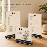 Support de menu de table en acrylique double face personnalisé A5 A4 - Porte-menu multi-usages, porte-cartes de visite, support publicitaire