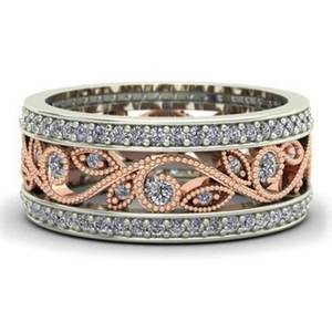 Anello a due toni con fiore per donna, elegante accessorio floreale alla moda per tutti i giorni e per feste - Product Image 1