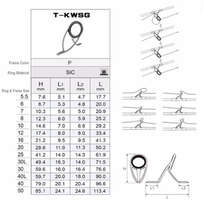 Anneau de guidage Fuji en titane bricolage <span class=keywords><strong>pour</strong></span> canne à pêche-Utilisation durable écologique en <span class=keywords><strong>eau</strong></span> salée et en <span class=keywords><strong>eau</strong></span> <span class=keywords><strong>douce</strong></span> - Product Image 1