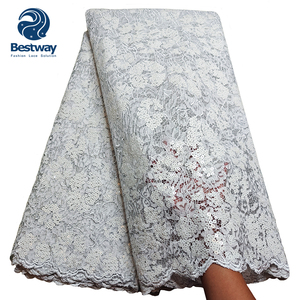 2024 Bestway New Chantilly Chuỗi Pháp Lưới Ren Chất Lượng Cao Phi Pháp Đôi Lưới Sequins Vải Ren Cho Phụ Nữ - Product Image 6