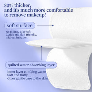 Lmltop – tampons de coton cosmétiques double face, 100 pièces, démaquillant épais à trois couches, pour le visage, respectueux de la peau - Product Image 4