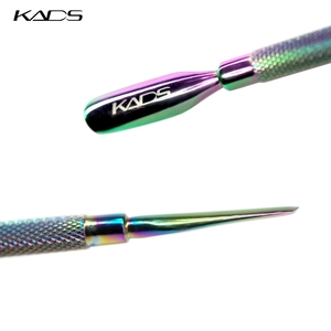 KADS Lot de 6 repousse-cuticules arc-en-ciel en acier inoxydable, coupe-ongles, éliminateur de peaux mortes, outils de pédicure et manucure pour soins des ongles - Product Image 4