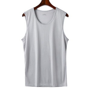 Débardeur de sport décontracté pour <span class=keywords><strong>homme</strong></span>, grande taille, séchage rapide, respirant, pour le basketball, avec épaules larges, en soie glacée - Product Image 6