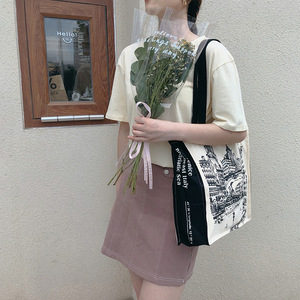 Sac en toile de coton écologique, sac d'épicerie, toile pour <span class=keywords><strong>Shopping</strong></span> de plage, nouvelle collection 2020 - Product Image 5