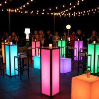 Table haute pliable personnalisée avec LED pour bar à cocktails et fêtes (TA101B)