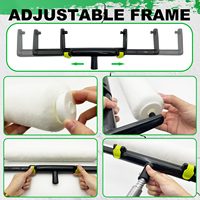 Kit de peinture industriel DIY : Rouleau de peinture en polyester de 18 po, ensemble de 10 pièces, perche d'extension de 4,7 pi, bac et pinceau pour peinture de grandes surfaces en hauteur