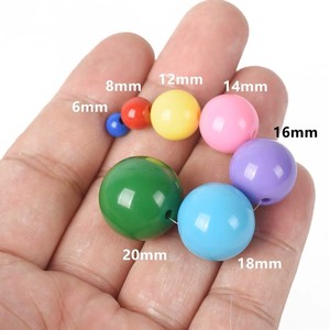 Perline Rotonde in Acrilico Smaltato 6-20MM, 500g/Sacchetto, Colori Solidi, Foro Dritto, Perline Sciolte in Plastica per Accessori Fai-da-Te e Gioielli - Product Image 3