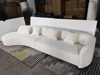 Canapé d'angle modulaire en tissu polaire blanc, design européen moderne, pour salon, centre commercial et hôtel, mobilier de maison