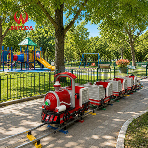 Mini-<span class=keywords><strong>train</strong></span> <span class=keywords><strong>électrique</strong></span> de parc extérieur, locomotive rouge classique, machine de divertissement pour enfants, <span class=keywords><strong>train</strong></span> touristique - Product Image 5