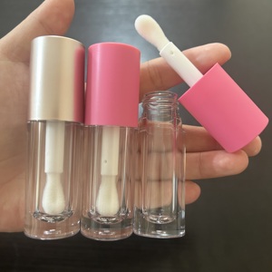 ISMAN Tubes de brillant à lèvres vides de 6 ml, rose mat argenté, avec logo personnalisé, grand applicateur, pour cosmétiques et rouges à lèvres liquides transparents, vente en gros - Product Image 1