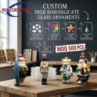 Fabricant d'ornements de Noël en verre, vente en gros OEM, Casse-noisette, Ours, Docteur, Chicago, Cadeau, Boule de Noël en borosilicate