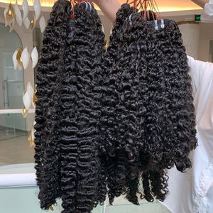 Lots de Cheveux Humains Vierges Bouclés Birmans Remy Non Traités, Tissage de Cheveux à Double Trame Super Double Drawn, <span class=keywords><strong>Fournisseur</strong></span> de Cheveux Bruts Indiens - Product Image 1