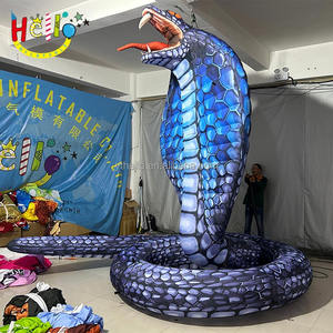 งูเป่าลมยักษ์ งูคอบร้าเป่าลม งูไพธอนเป่าลม ของตกแต่งสัตว์เป่าลมสำหรับฮาโลวีน - Product Image 1