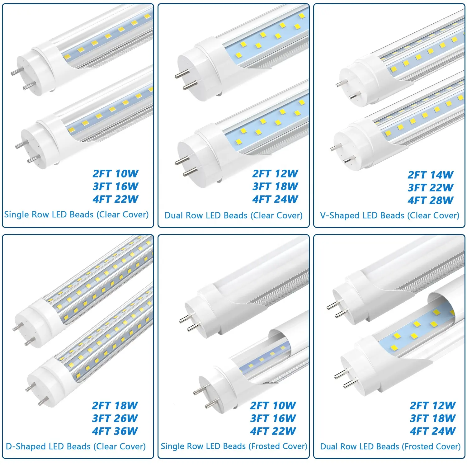 JESLED 2ft-3ft-4ft Beleuchtung led Rohre Gehäuse Fluoreszenz-Lüfter 36 W integriert T8 LED Rohrlicht lineares Licht für Vitrine