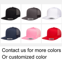 Custom High Quality Blank Y-P Classics Yu-poong Flat Bill Trucker Cap Gestructureerde Mesh Achterkant Snapback Pet 6006 Tropisch Blad