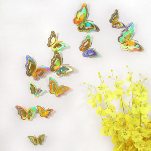 Adesivi Murali 3D a Forma <span class=keywords><strong>di</strong></span> Farfalle Dorate Rimovibili, 12 Pezzi, 12 Stili, 3 Misure, Riutilizzabili, per Capodanno e Cameretta Bambini - Product Image 5