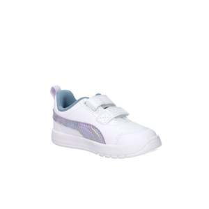 Sneakers Puma da Ragazza Bianche con Strisce Iridescenti e Chiusura in Velcro, Scarpe Chunky - Product Image 6
