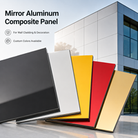 Panneau composite en aluminium (ACP) 4x8 finition or miroir, résistant au feu A2, écologique, pour façade de bâtiment et mur-rideau