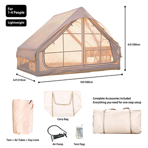 Carpa Inflable para 3-4 Personas, Ligera, <span class=keywords><strong>de</strong></span> Tela Oxford 300D, para Camping, <span class=keywords><strong>Casa</strong></span> <span class=keywords><strong>de</strong></span> Campaña <span class=keywords><strong>de</strong></span> Instalación Rápida y Automática - Product Image 5