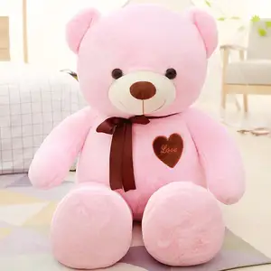 Nuevo diseño grande 60cm 80cm 100cm suave piel amigable personalizado niña niños animal kawaii peluche suave oso juguete